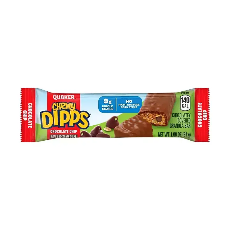 Quaker Chewy Dipps Chocolate Chip Granola Bars: 34-Piece Box