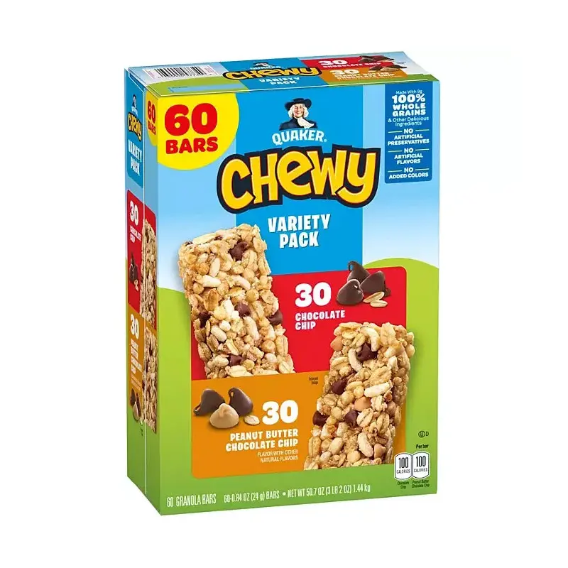Quaker Chewy Granola Bars Variety Pack: 60-Piece Box