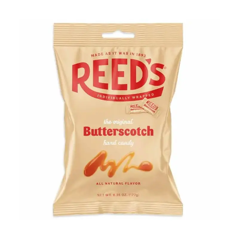 Reed's Hard Candy Peg Bag - Butterscotch: 12-Piece Case