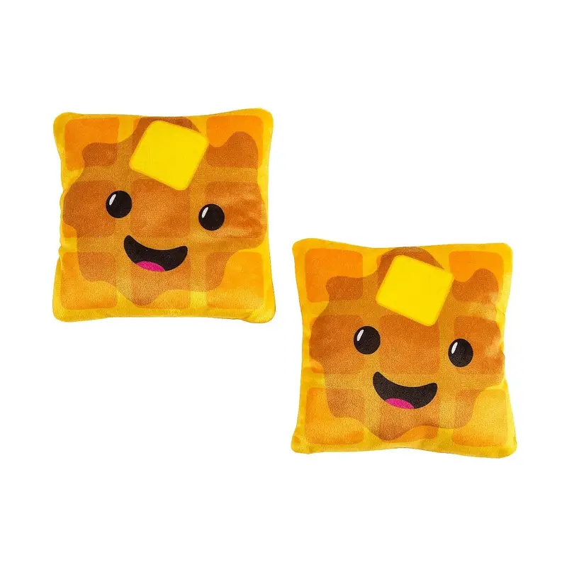 Smiling Brown Stuffed Waffles Plush: 12-Piece Bag