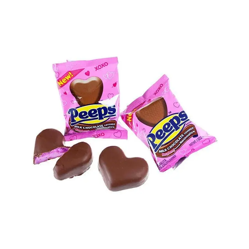 Peeps Milk Chocolate Covered Marshmallow Hearts: 24-Piece Box