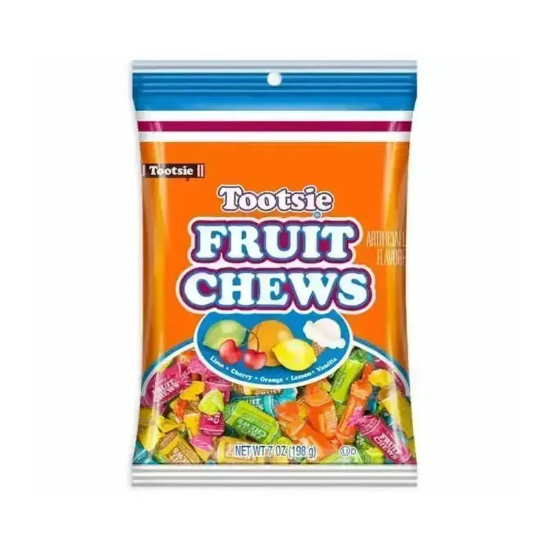 Tootsie Fruit Rolls 5-Flavors Chew Peg Bags: 8-Piece Case
