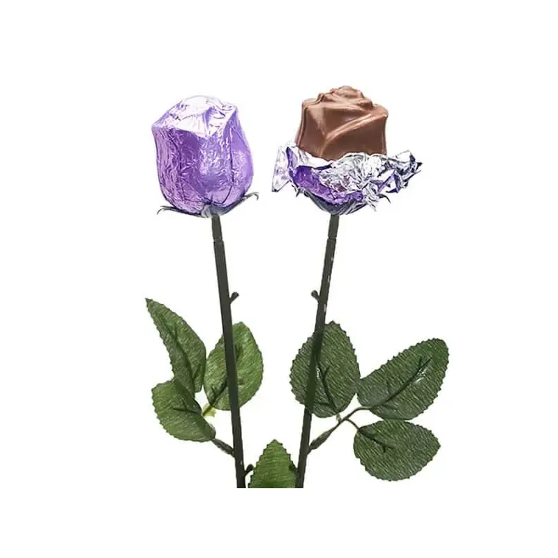 Albert's Foiled Milk Chocolate Roses - Lavender: 20-Piece Bouquet