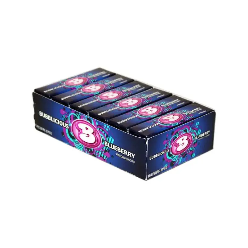 Bubblicious Bubble Gum Packs - Blueberry: 18-Piece Box