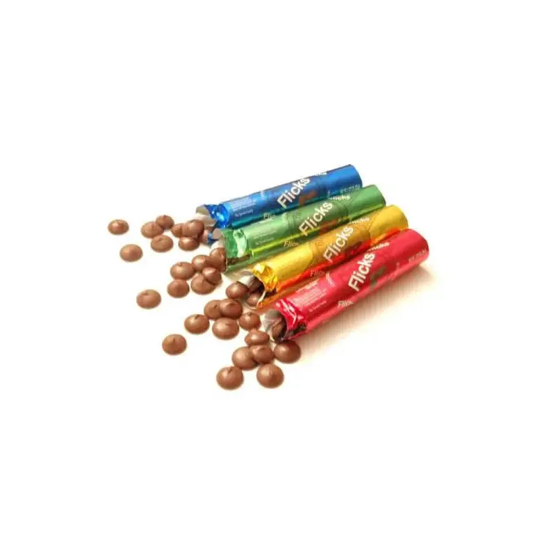 Flicks Chocolate Wafers Candy Tubes: 12-Piece Box