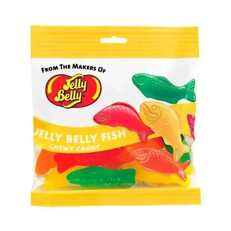 Jelly Belly Assorted Chewy Fish Candy Peg Bags: 12-Piece Case