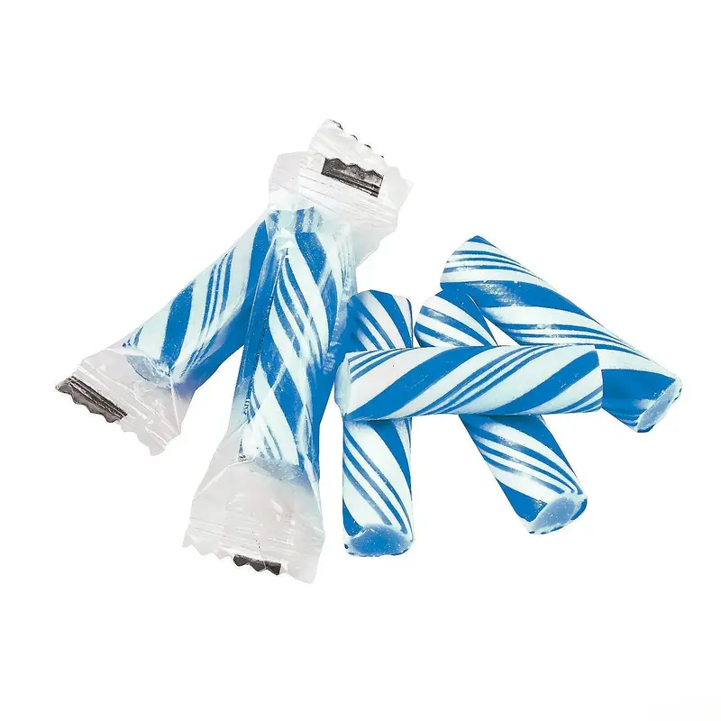 Mini Petite Blue & White Candy Sticks - Blueberry: 150-Piece Bag