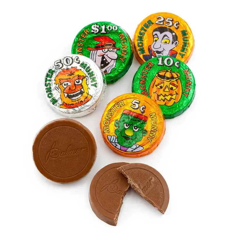 Palmer Monster Munny Foiled Chocolate Crisp Candy Coins: 4LB Bag