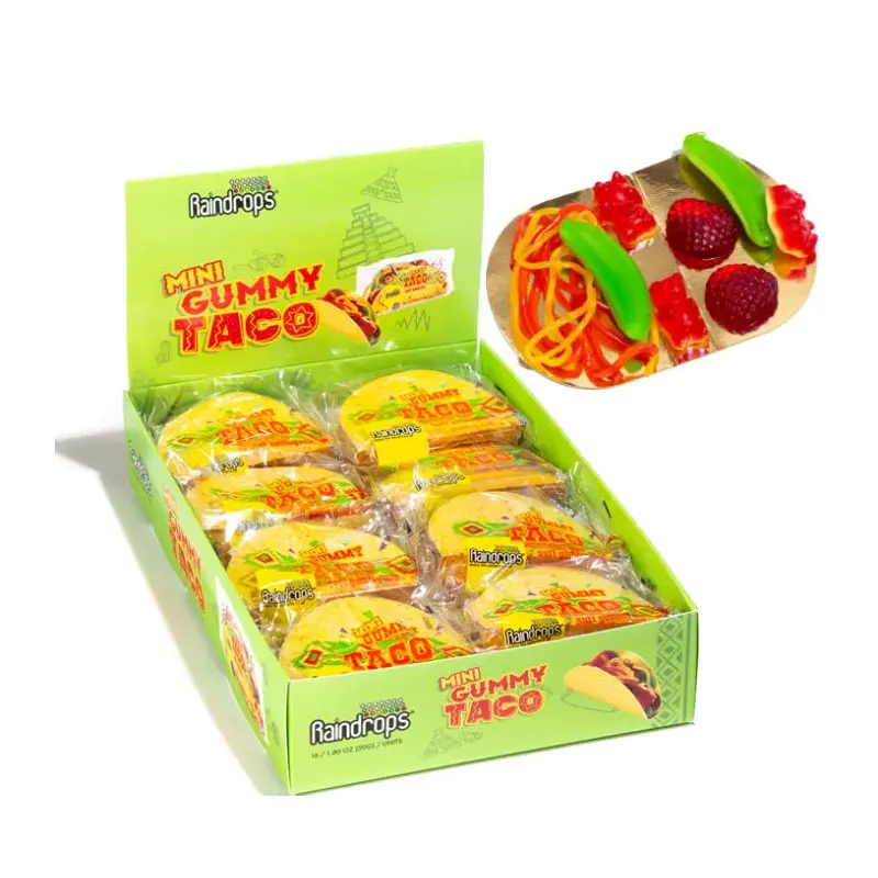 Raindrops Mini Gummy Tacos: 16-Piece Box