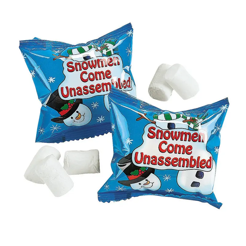 Marshmallow Snowman Vanilla Treat Packs: 54-Piece Bag