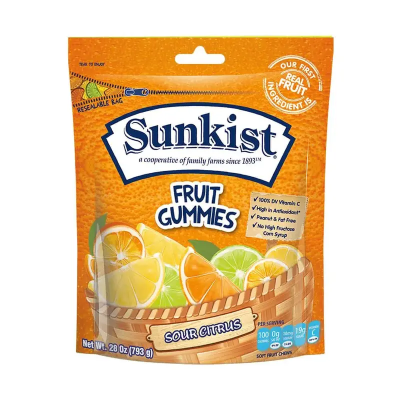 Sunkist Fruit Gummies - Sour Citrus: 28-Ounce Bag