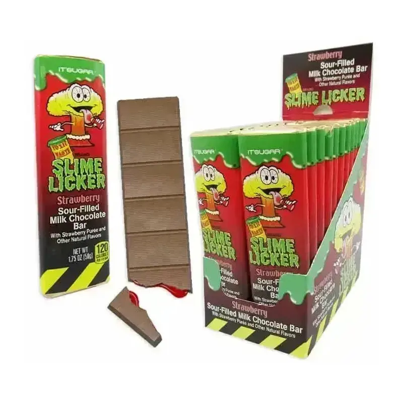 Toxic Waste Slime Licker Strawberry Filled Chocolate Bar: 24-Piece Display