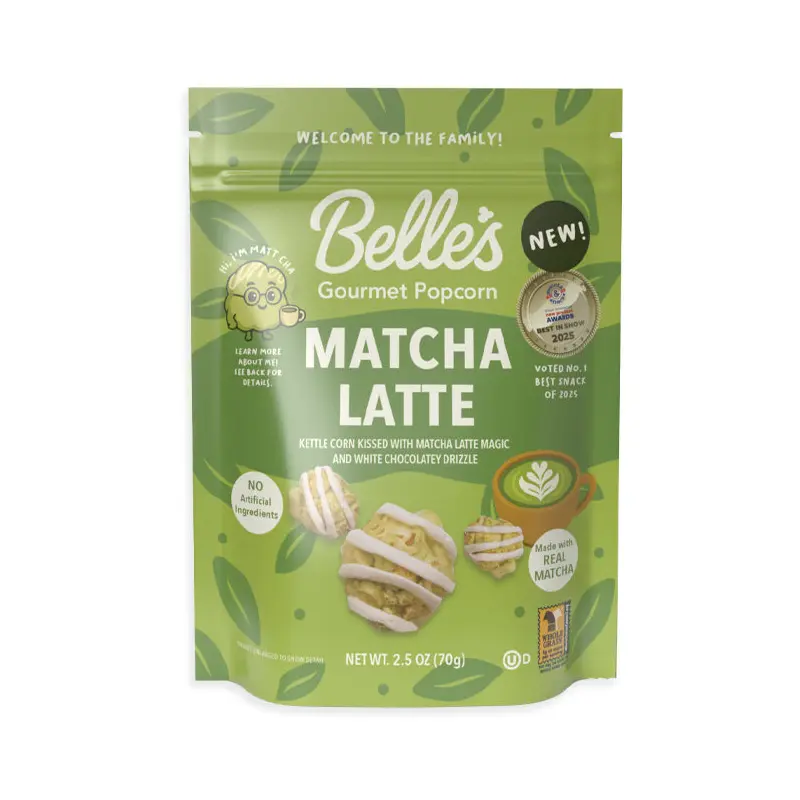 Belles Gourmet Candy Popcorn - Matcha Latte: 12-Piece Case