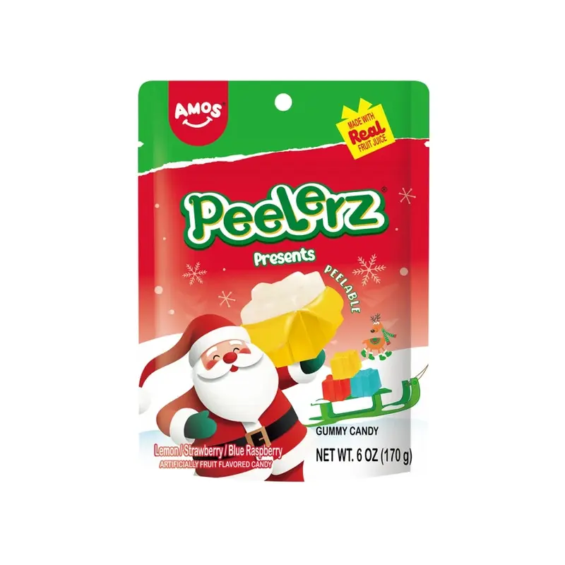 Peelerz Gummy Christmas Presents Candy Peg Bag: 12-Piece Case