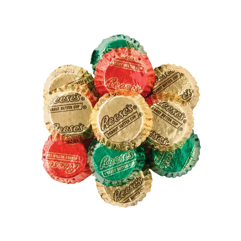 Reeses Peanut Butter Cups Christmas Foils: 4.16LB Bag