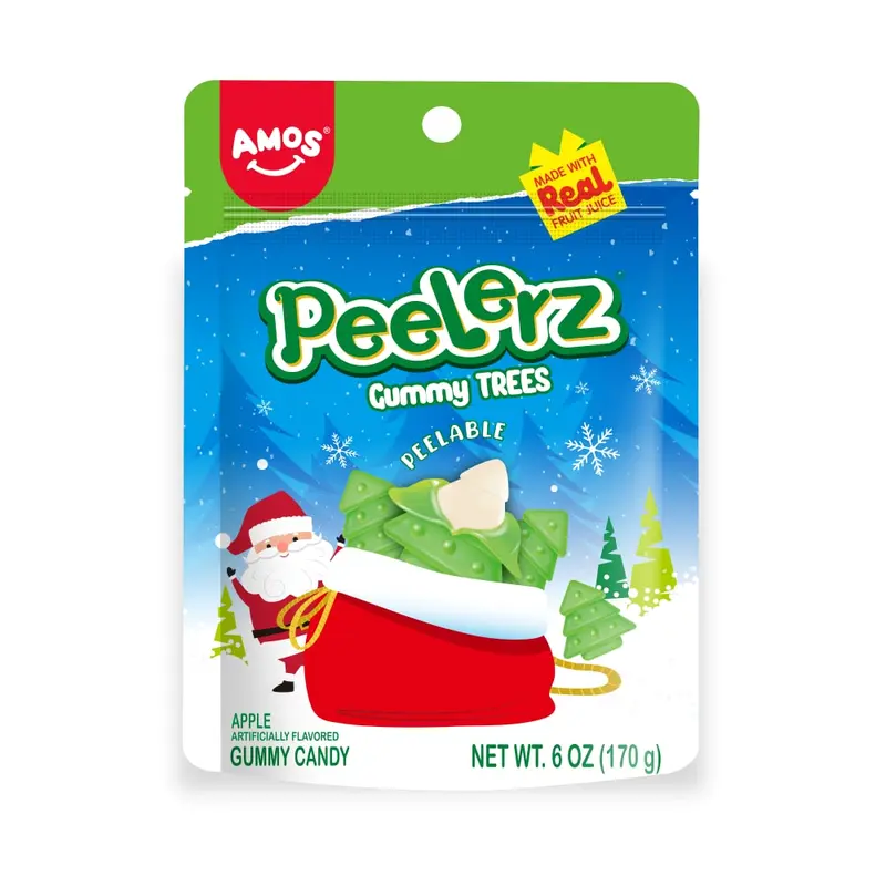 Amos Peelerz Peelable Gummy Christmas Trees: 12-Piece Case