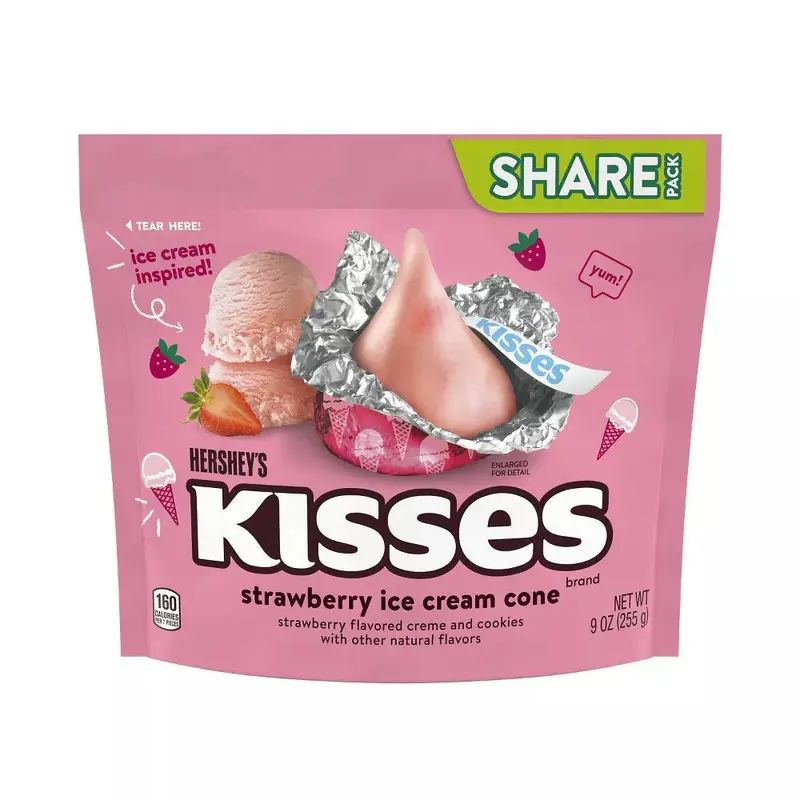 Hershey's Kisses Strawberry Ice Cream Cone Candy: 9-Ounce Bag