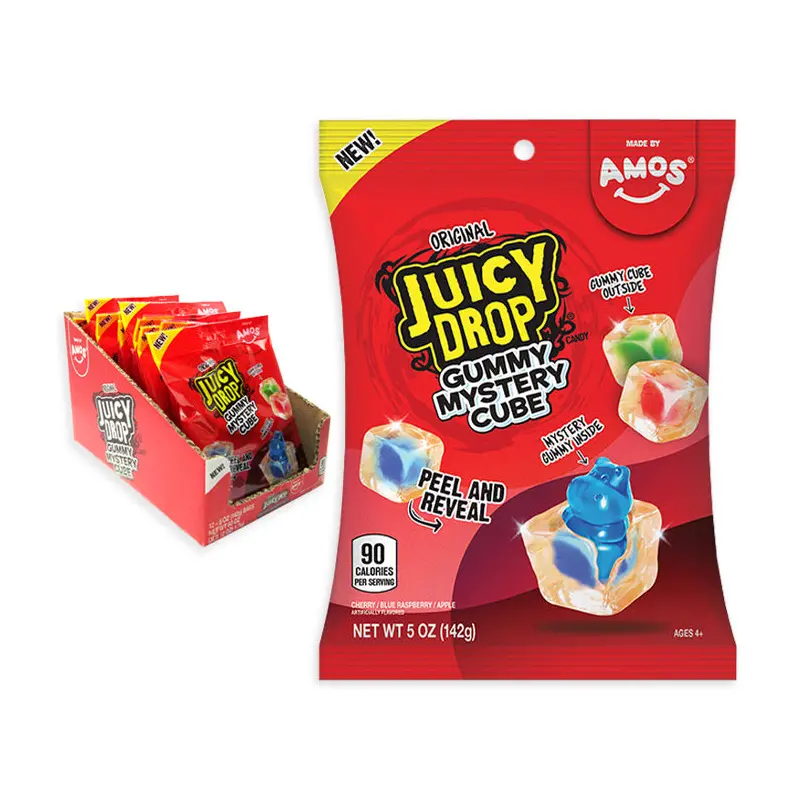Juicy Drop Gummy Mystery Cube Peg Bag: 12-Piece Box